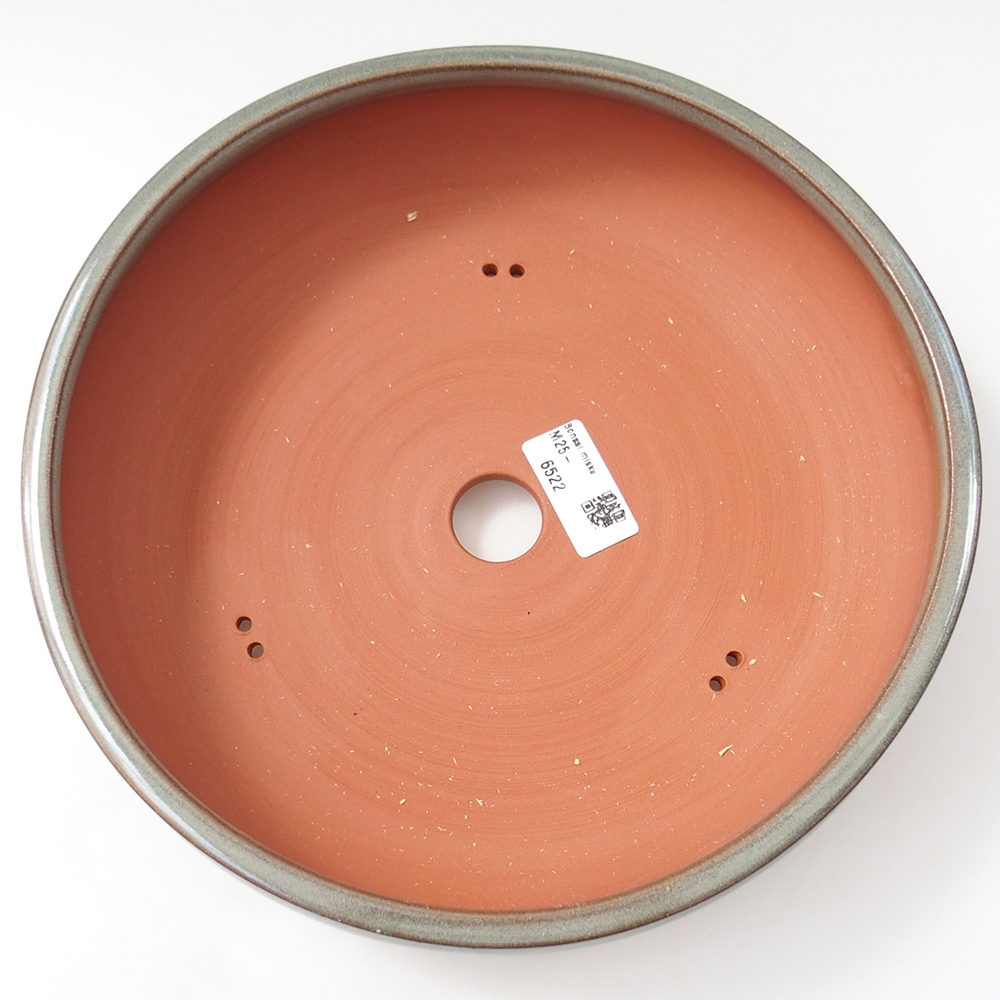 Ceramic bonsai bowl 25,5 x 25,5 x 7 cm, green