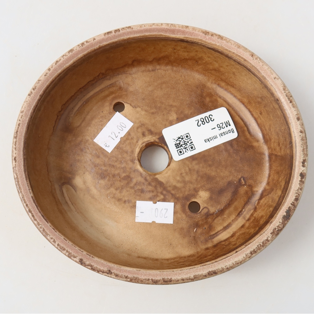 Ceramic bonsai pot, 15 x 14 x 4 cm, pink