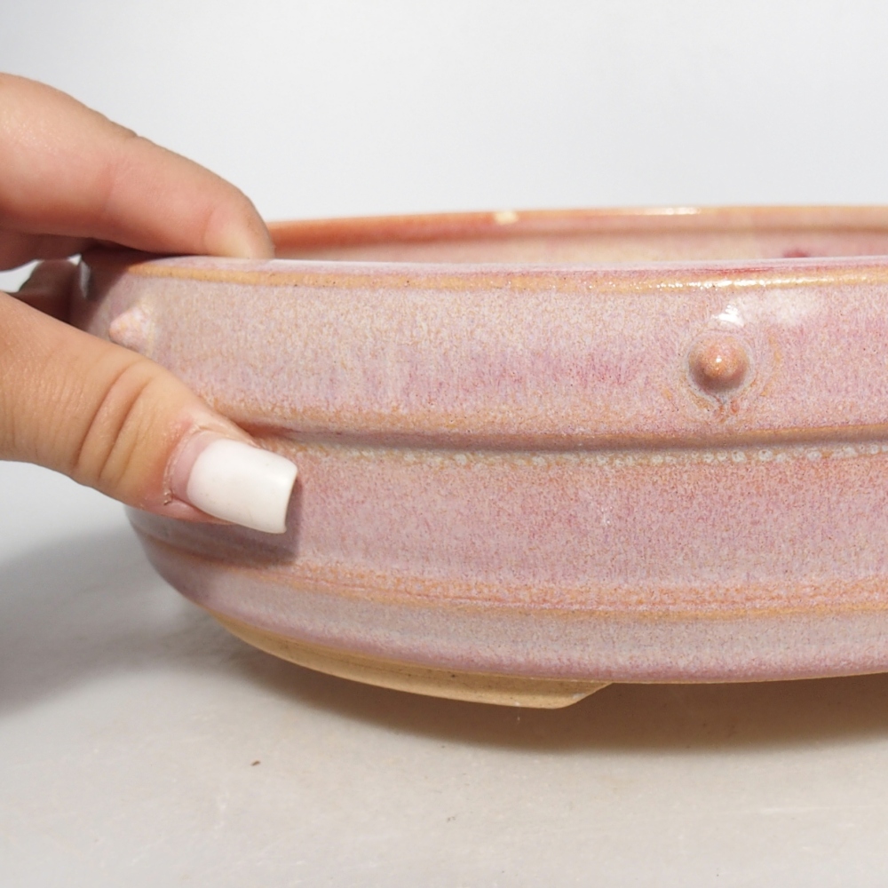 Ceramic bonsai bowl 23 x 23 x 6,5 cm, pink