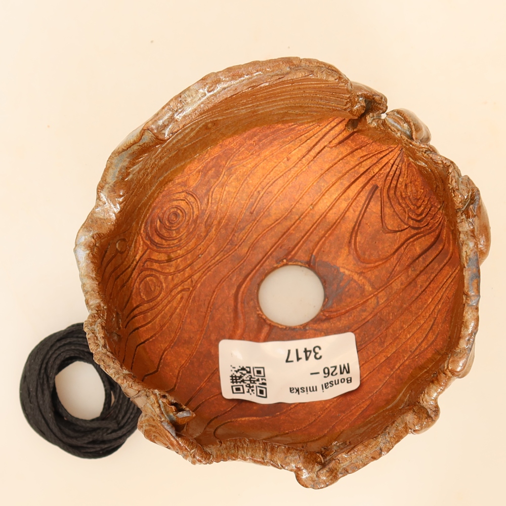 Ceramic Kokedama Pot, 10 x 10 x 7.5 cm, Brown
