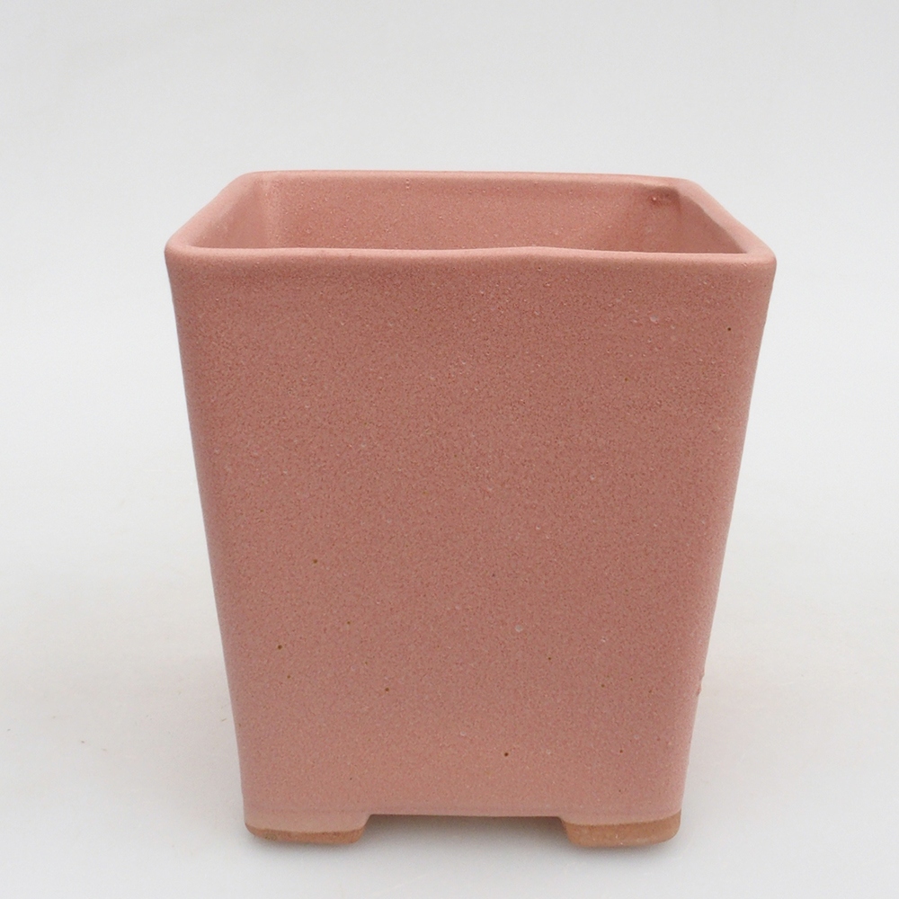 Ceramic bonsai bowl 10,5 x 10,5 x 10,5 cm, color pink