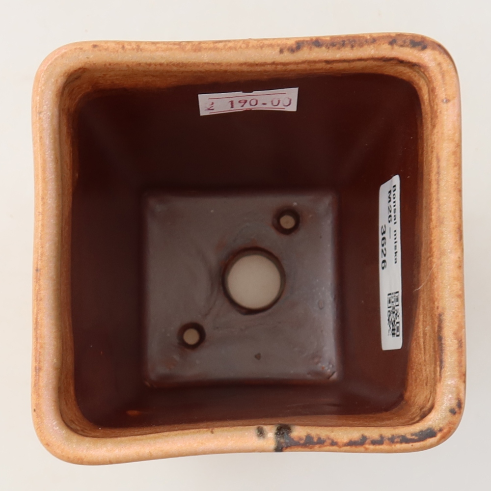 Ceramic bonsai pot, 8.5 x 8.5 x 11 cm, pink