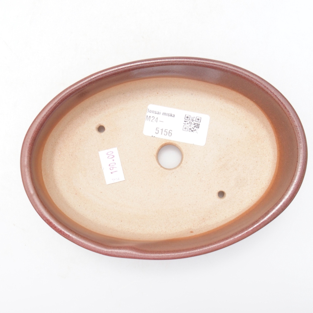 Ceramic bonsai bowl  16 x 11,5 x 4 cm, color burgundy