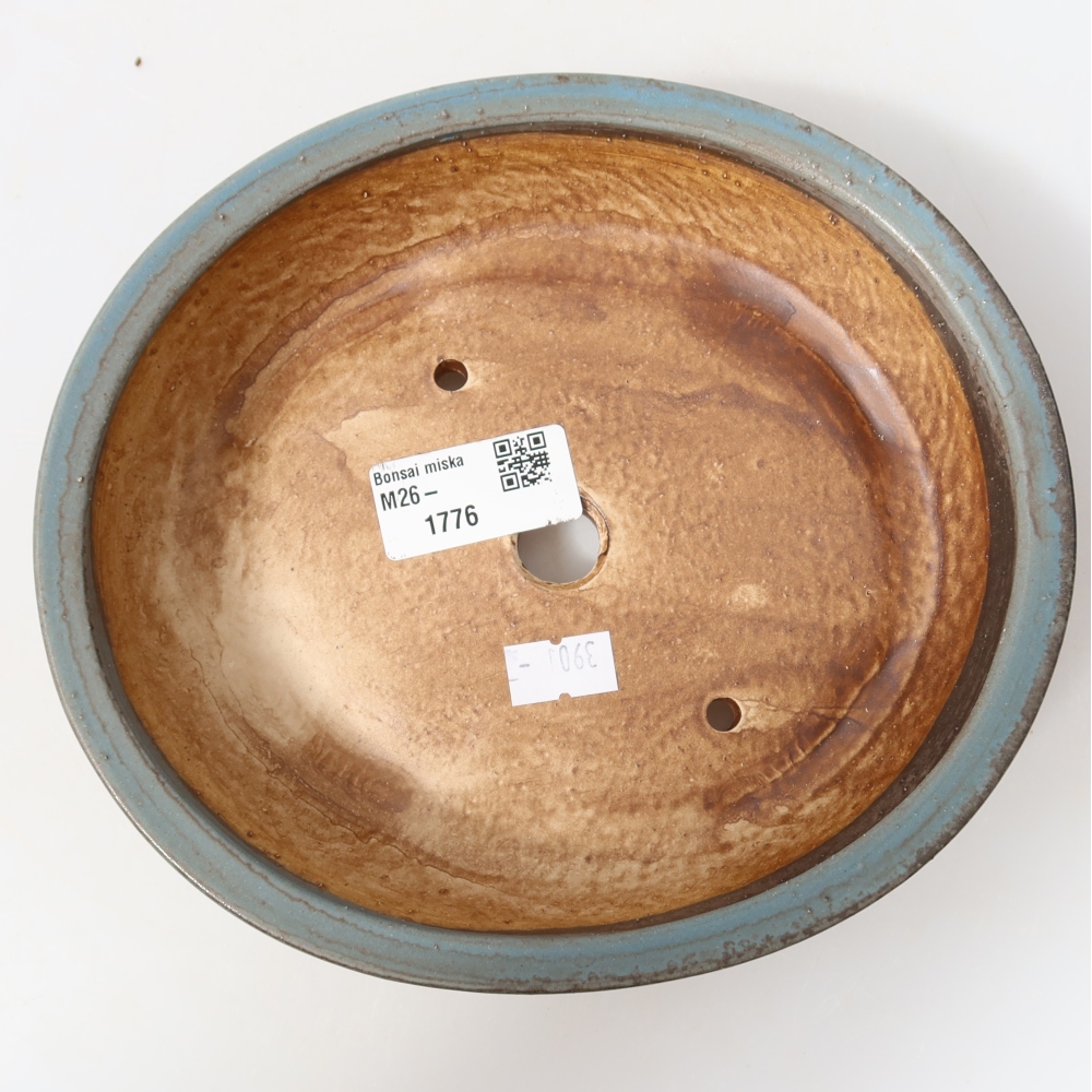 Ceramic bonsai bowl 18,5 x 16,5 x 4,5 cm, colour blue