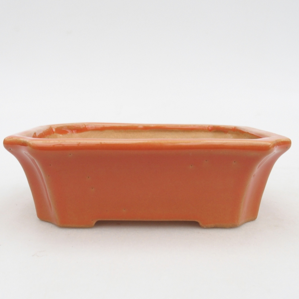 Ceramic bonsai bowl 13 x 10,5 x 4 cm, orange
