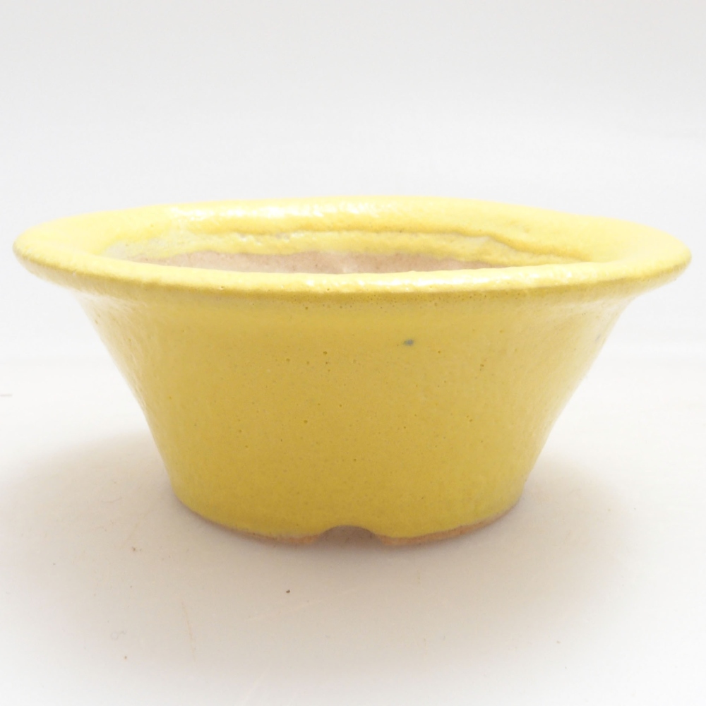 Ceramic bonsai bowl 7 x 7 x 2,5 cm, yellow