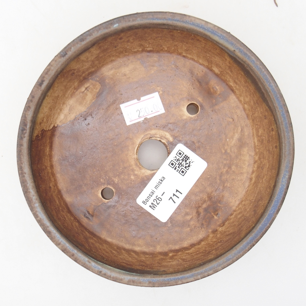 Ceramic bonsai bowl 13,5 x 13,5 x 4 cm, colour blue