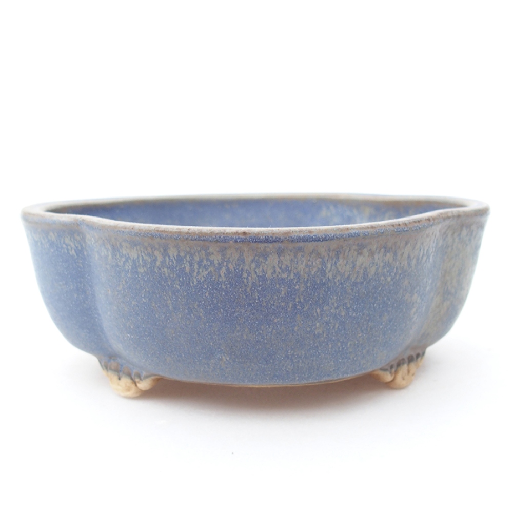 Ceramic bonsai bowl 13,5 x 13 x 5 cm, color blue