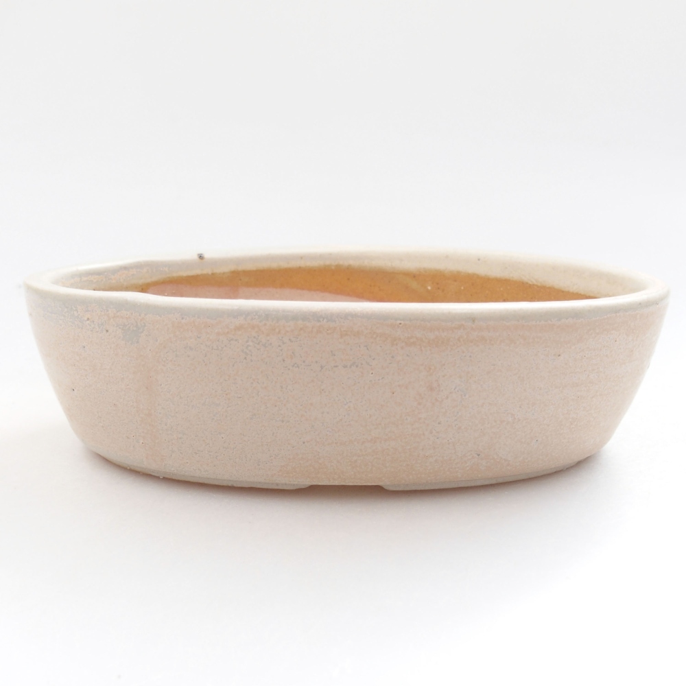 Ceramic bonsai bowl 15 x 9,5 x 4 cm, color beige