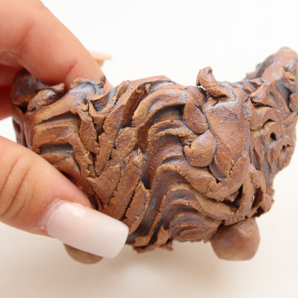 Ceramic Shell 9 x 8,5 x 6 cm , colour brown