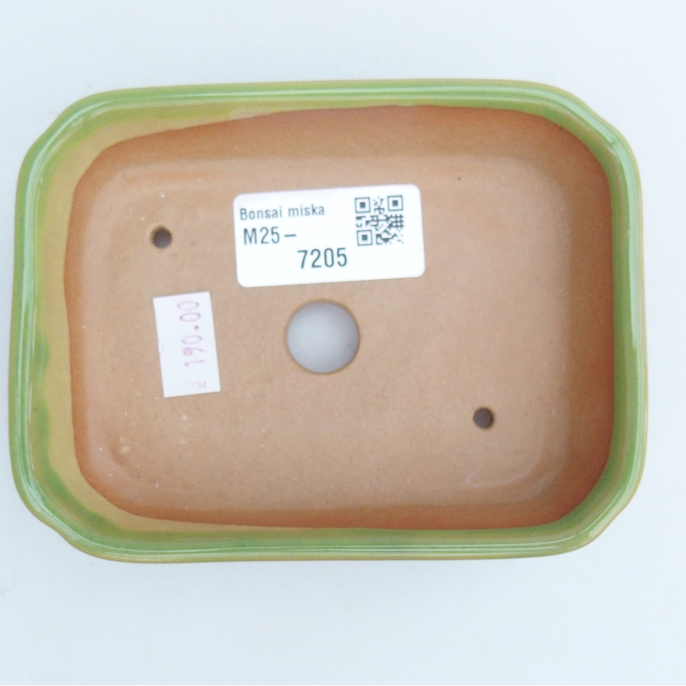Ceramic bonsai bowl 12 x 9 x 3 cm, green
