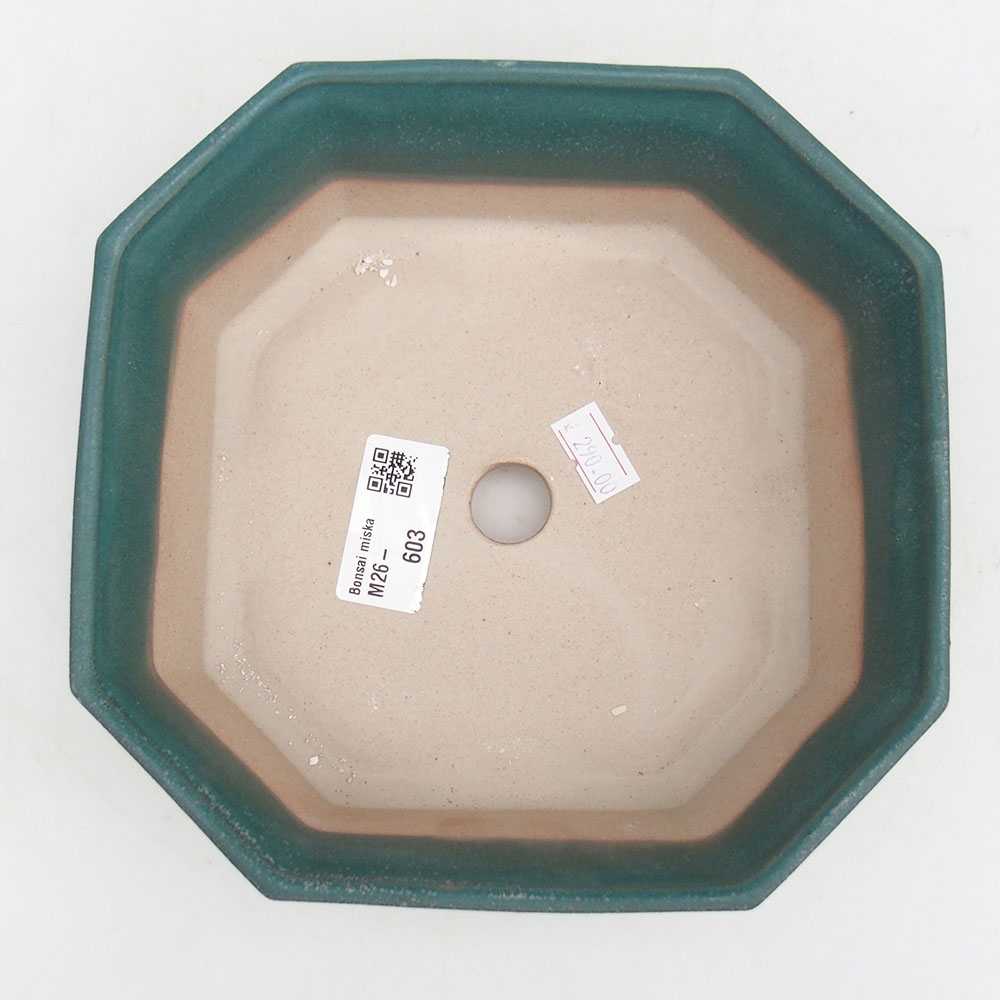 Ceramic bonsai bowl 17,5 x 17,5 x 6 cm, colour blue