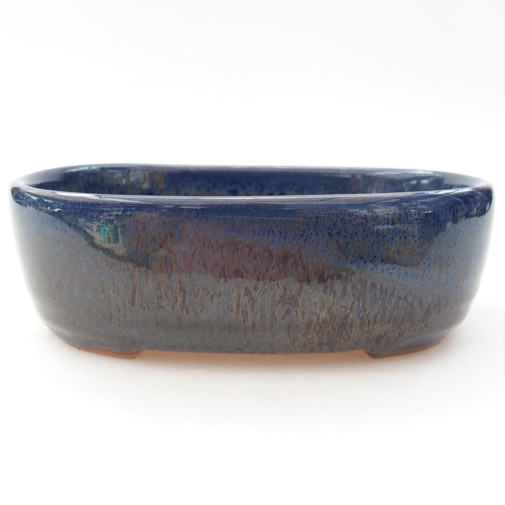 Ceramic bonsai bowl  13 x 9 x 4 cm, color blue