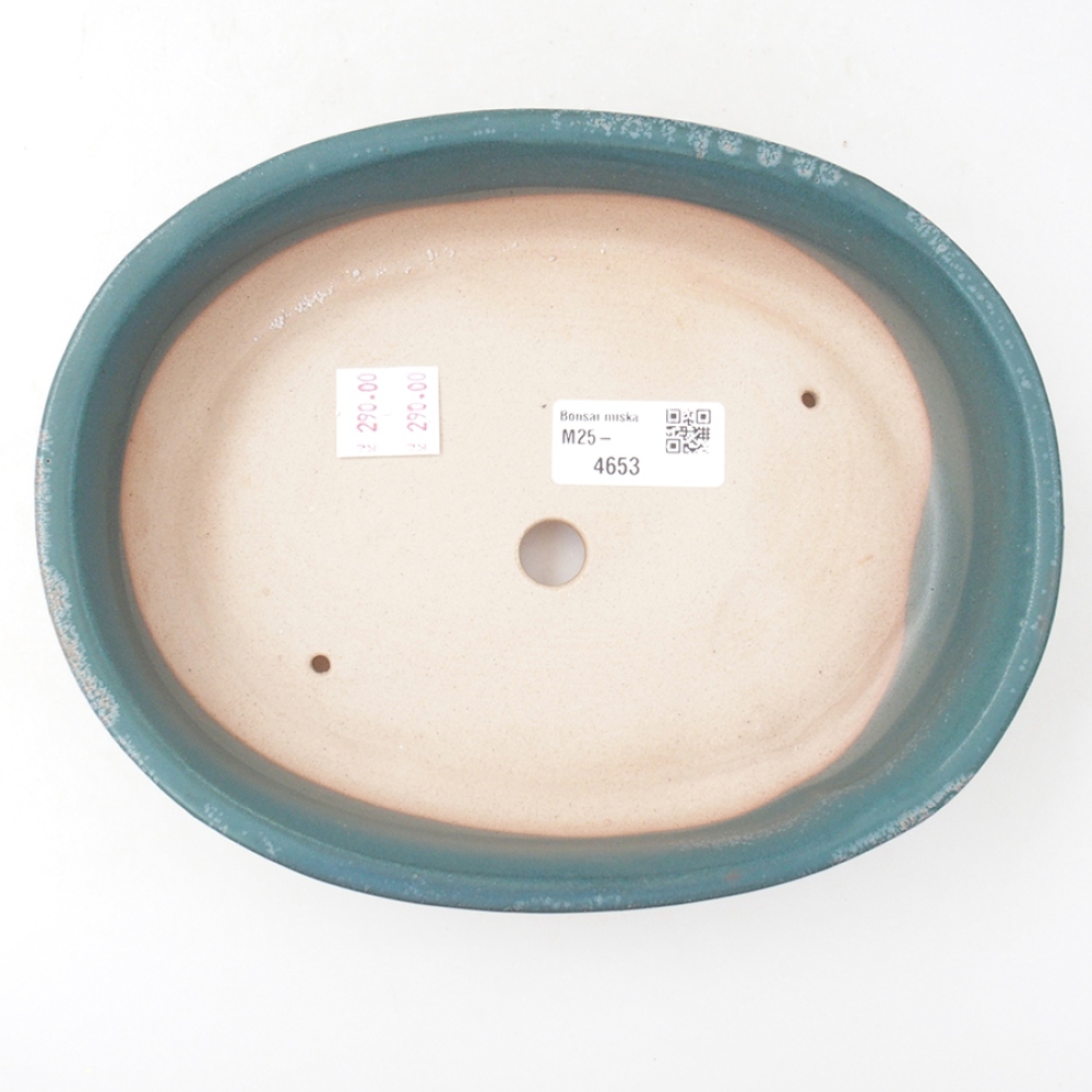 Ceramic bonsai bowl 21,5 x 16,5 x 5 cm, color blue