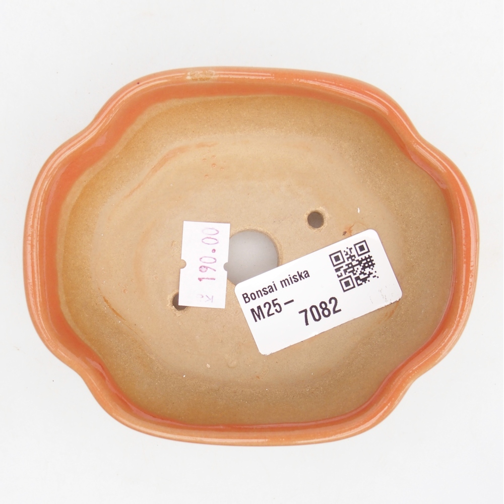 Ceramic bonsai bowl 10,5 x 9 x 3,5 cm, orange