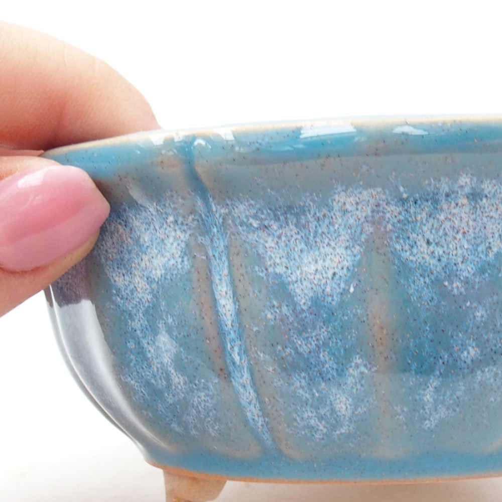 Ceramic bonsai bowl 11 x 11 x 5 cm, color blue