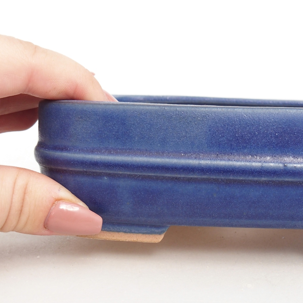 Ceramic bonsai bowl 14,5 x 12,5 x 4,5 cm, colour blue