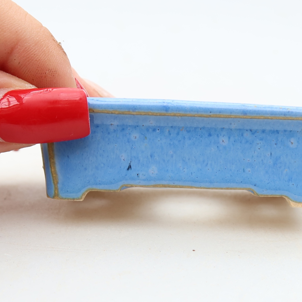 Ceramic bonsai pot, 7 x 5 x 2 cm, blue