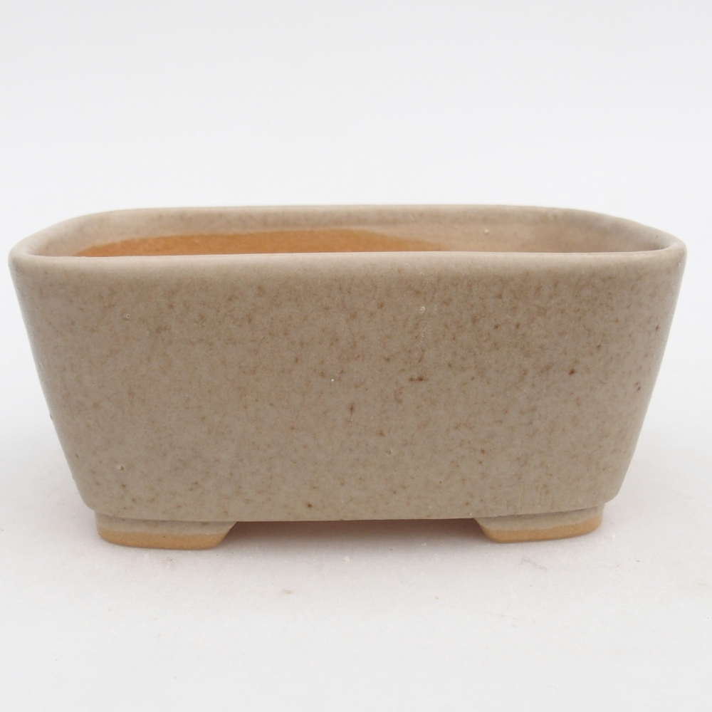 Ceramic bonsai bowl 13,5 x 10,5 x 6 cm, colour beige