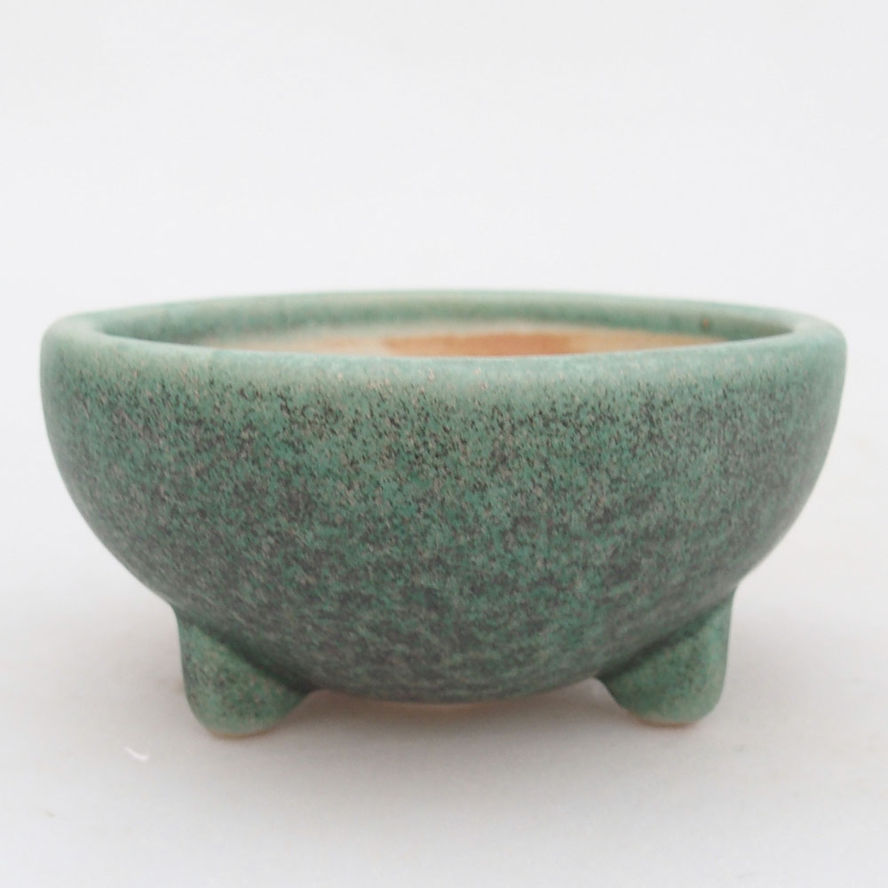 Ceramic bonsai bowl 9,5 x 9,5 x 5 cm, green