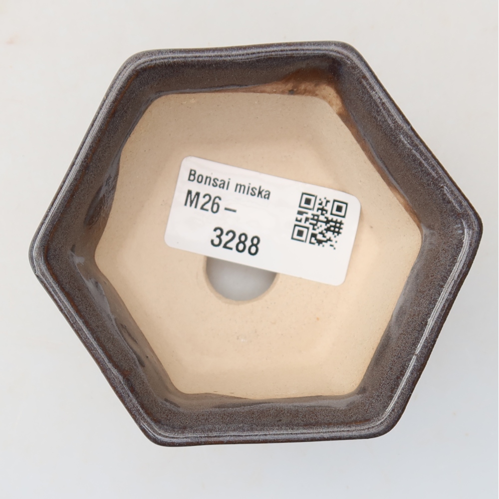 Ceramic bonsai pot, 8 x 7 x 4 cm, gray