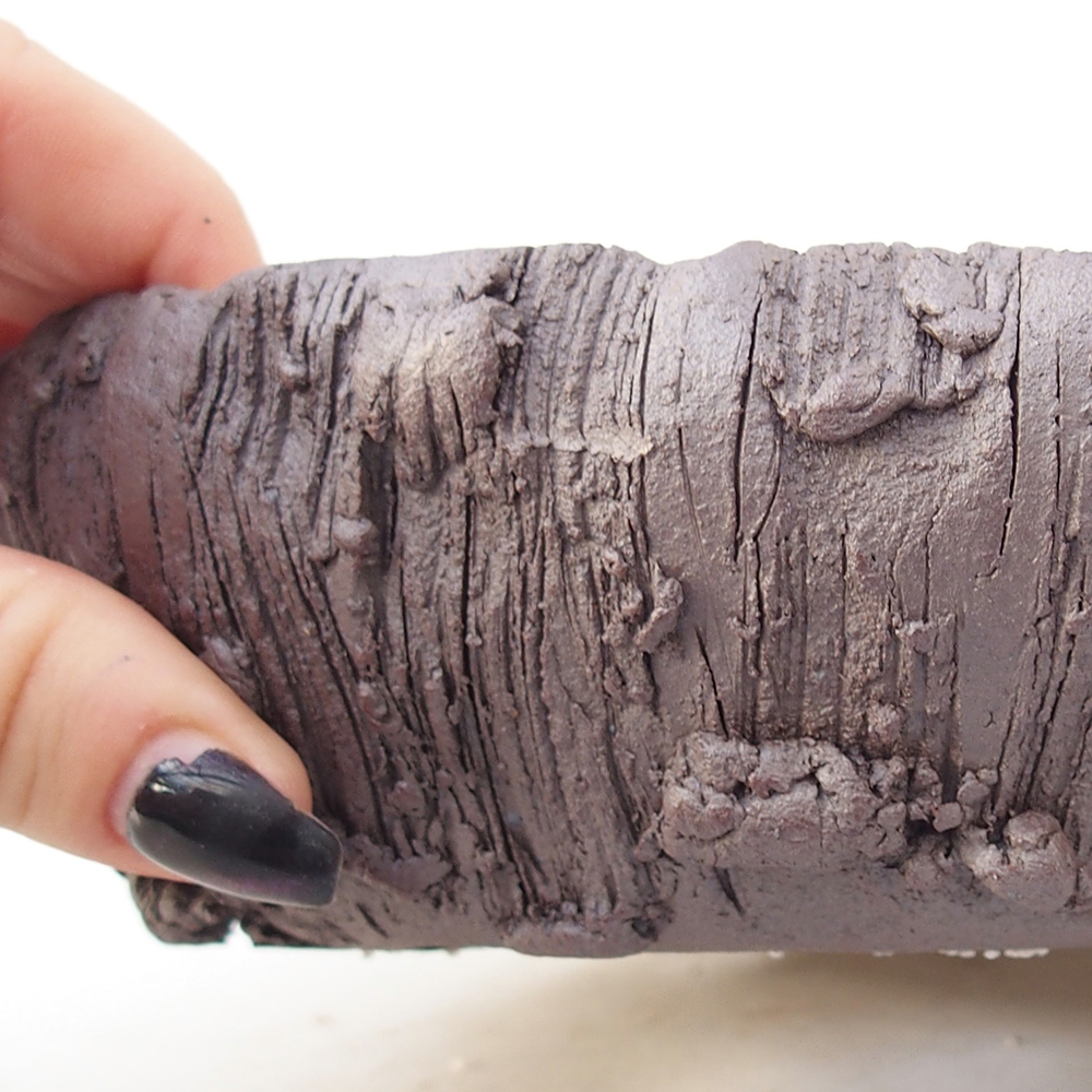 Ceramic bonsai bowl 17 x 17 x 5,5 cm, metal colour