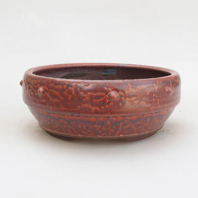 Ceramic bonsai bowl 14.5 x 14.5 x 6 cm, color red - 1
