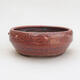 Ceramic bonsai bowl 14.5 x 14.5 x 6 cm, color red - 1/3