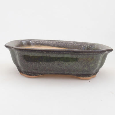 Ceramic bonsai bowl 15.5 x 12 x 4.5 cm, color green - 1