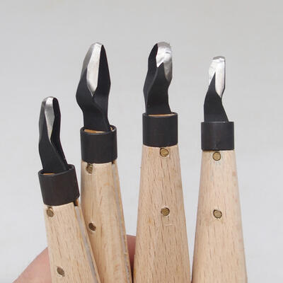 Set of 4 chisels in a leather case - NO1, NO13, N16, NO21 - 1
