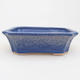 Ceramic bonsai bowl 13 x 10.5 x 4 cm, color blue - 1/4