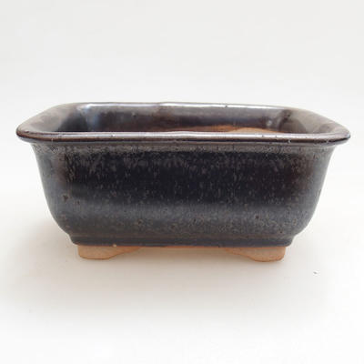 Ceramic bonsai bowl 13 x 10 x 5.5 cm, black color - 1