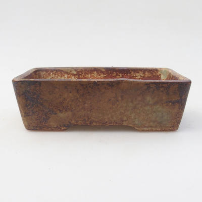 Ceramic bonsai bowl 12.5 x 9 x 4 cm, brown-green color - 2nd quality - 1
