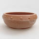 Ceramic bonsai bowl 14 x 14 x 5 cm, beige color - 1/4