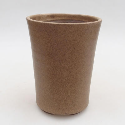 Ceramic bonsai bowl 10.5 x 10.5 x 14 cm, brown color - 1