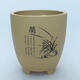 Ceramic bonsai bowl 11.5 x 11.5 x 12.5 cm, color ocher - 1/4