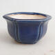 Ceramic bonsai bowl 8 x 8 x 4.5 cm, color blue - 1/3