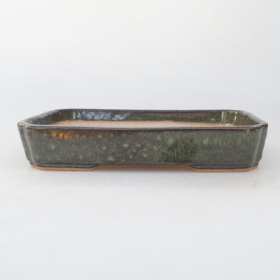 Ceramic bonsai bowl 18 x 13,5 x 3,5 cm, gray-green color - 1