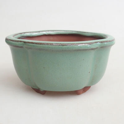Ceramic bonsai bowl 9.5 x 8 x 5 cm, color green - 1