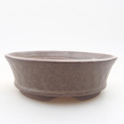 Ceramic bonsai bowl 11 x 11 x 3.5 cm, brown color - 1