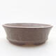 Ceramic bonsai bowl 11 x 11 x 3.5 cm, brown color - 1/3