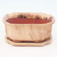 Bonsai bowl + tray H01 - tray 12 x 9 x 5 cm, tray 11,5 x 8,5 x 1 cm, beige - bowl 12 x 9 x 5 cm, tray 11,5 x 8,5 x 1 cm - 1/3