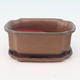 Bonsai bowl + tray H01 - tray 12 x 9 x 5 cm, tray 11,5 x 8,5 x 1 cm, brown - bowl 12 x 9 x 5 cm, tray 11,5 x 8,5 x 1 cm - 1/3