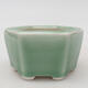 Ceramic bonsai bowl 8.5 x 8 x 4.5 cm, color green - 1/3
