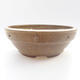 Ceramic bonsai bowl - 20,5 x 20,5 x 6 cm, yellow color - 1/3