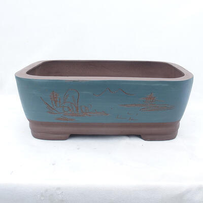 Bonsai bowl 40 X 30 X 14 cm, brown-blue color - 1