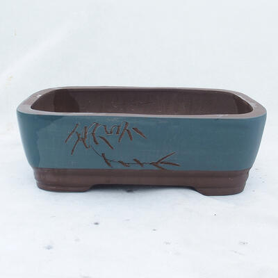 Bonsai bowl 33 x 23 x 10 cm, color brown-blue - 1