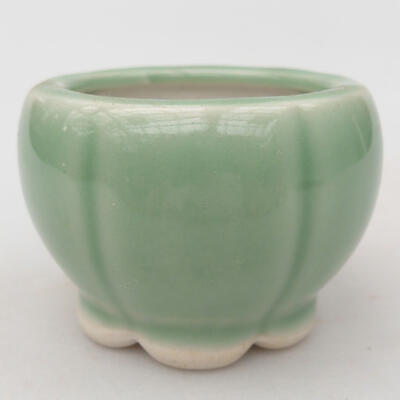 Ceramic bonsai bowl 7 x 7 x 5 cm, color green - 1