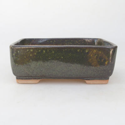 Ceramic bonsai bowl 15 x 11,5 x 5,5 cm, gray-green color - 1