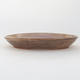 Ceramic bonsai bowl 15,5 x 11 x 2,5 cm, brown-beige color - 1/4